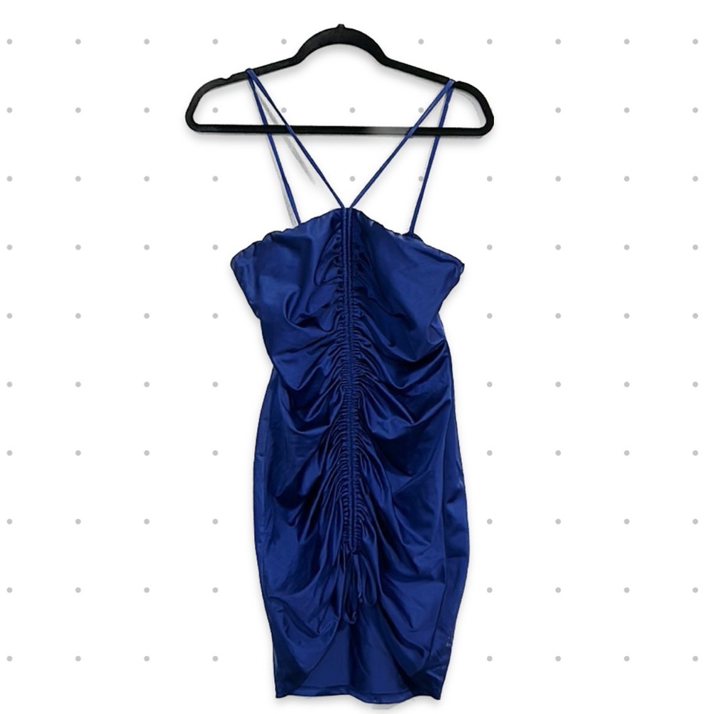 Royal blue cinch dress